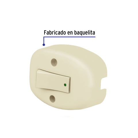 Interruptor de sobreponer sencillo, a granel, Volteck | APSO-SG | 47042