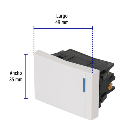Interruptor de 3 vías, 1.5 módulos, línea Española, blanco | APSE15-EEB | 47049