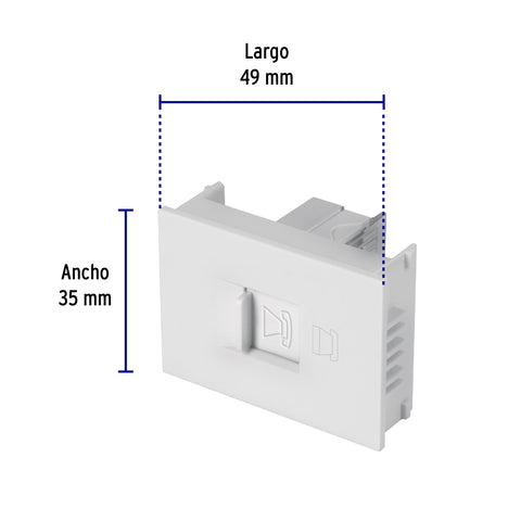 Toma de teléfono, 1.5 módulos, línea Española, color blanco | TE15-EB | 47056