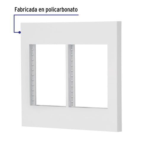 Placa 2 ventanas, 6 módulos, línea Española, color blanco | PP6M-EB | 47065