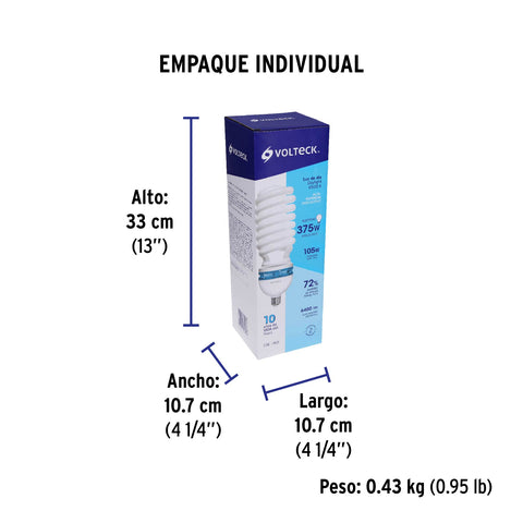 Lámpara espiral T5 105 W alta potencia luz de día, caja | F-105EC | 47101