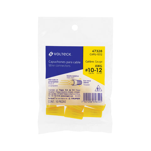 Bolsa con 10 capuchones para cable, calibres 12 a 10 AWG | CAPU-1012 | 47328