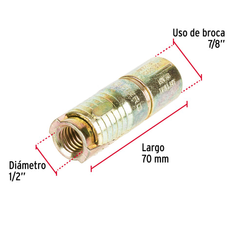 Bolsa con 2 taquetes expansivos de 1/2' sin tornillo, FIERO | TAE-1/2 | 47378