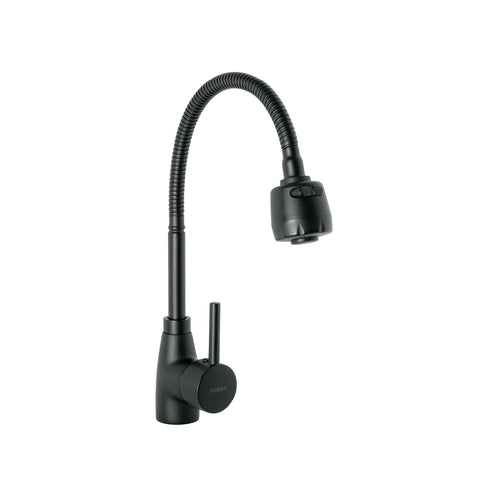 Monomando para fregadero con cuello flexible, negro, TÚBIG | TBF-87M | 47388