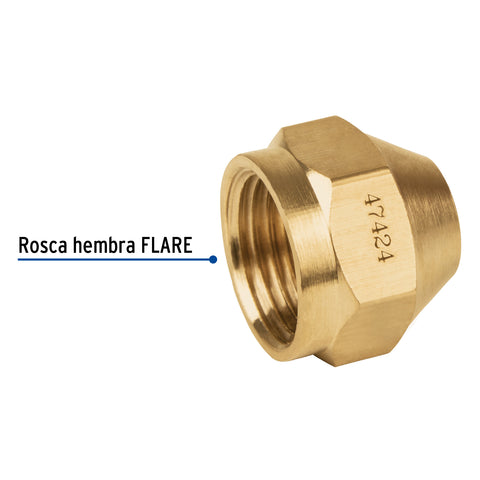 Tapón hembra de latón de 3/8', FOSET | CLG-301 | 47424