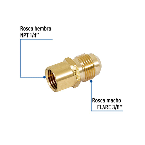 Niple campana de latón de 3/8' X 1/4', FOSET | CLG-493 | 47430