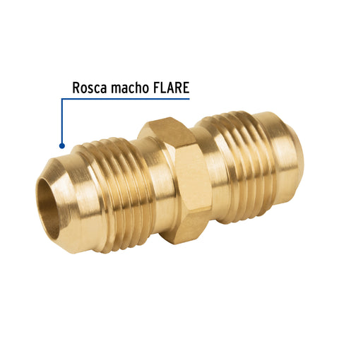 Niple unión de latón de 1/2' X 1/2', FOSET | CLG-473 | 47440
