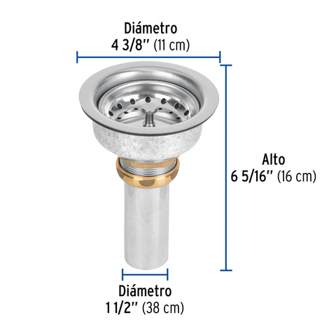 Contracanasta 3-1/2' inox, instalafácil, tubo inox, FOSET | CO-827 | 47453