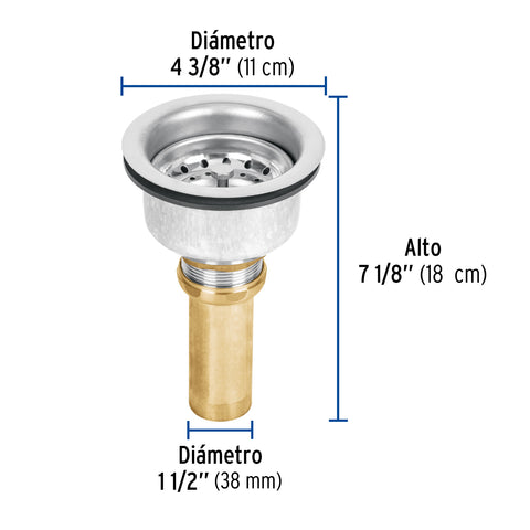 Contracanasta 3-1/2' inox, instalafácil, cpo profundo, FOSET | CO-823 | 47454