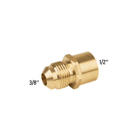 Conector flare soldable de latón, 3/8' x 1/2', FOSET | CLG-646 | 47455