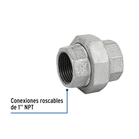 Tuerca unión 1' acero galvanizado, FOSET | CG-973 | 47481