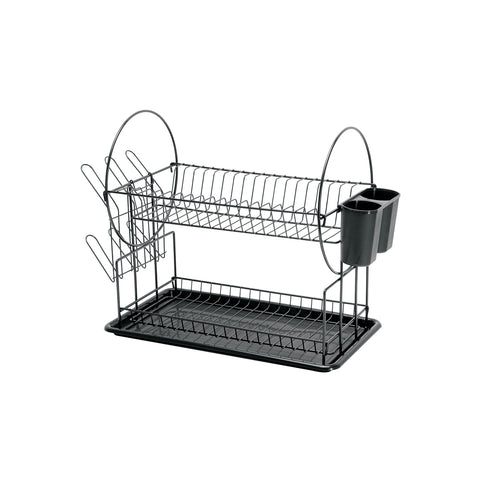 Escurridor negro de acero con 2 niveles para trastes | ETR-3 | 47501