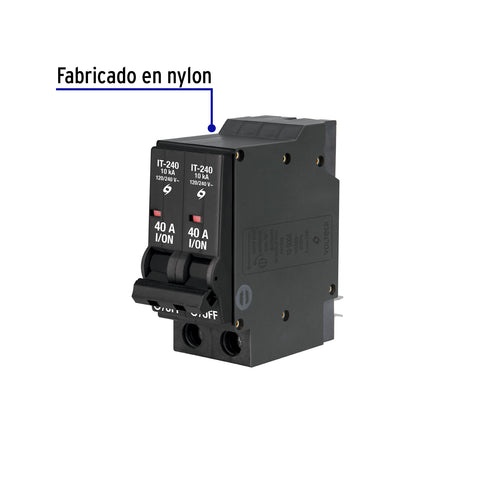 Interruptor de 2 polos 40A, enchufable, VOLTECK | IT-240 | 47511