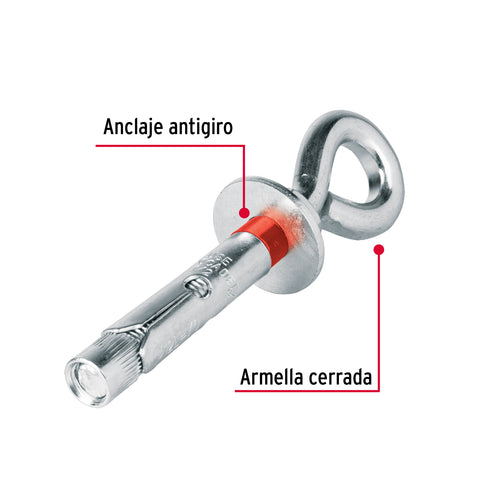 Bolsa con 2 taquetes expansivos 12x75 mm con armella cerrada | TAE-12X70C | 47562