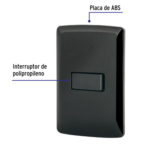 Placa armada con timbre, negro, línea Italiana, Volteck | PA-TI-IN | 47601