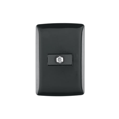 Placa armada con conexión para TV, negro, línea Italiana | PA-TV-IN | 47602