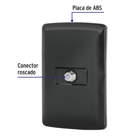 Placa armada con conexión para TV, negro, línea Italiana | PA-TV-IN | 47602