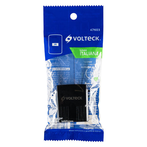 Módulo USB, línea Italiana, color negro, Volteck | CUSB-IN | 47603