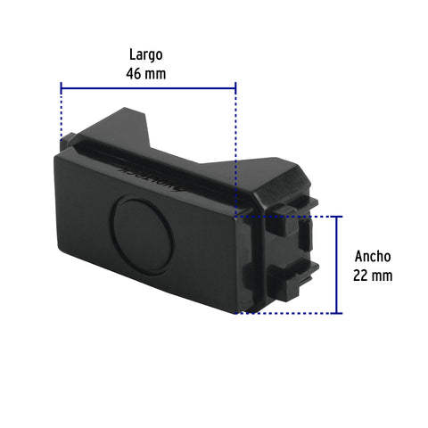 Módulo (tapón) ciego, línea Italiana, color negro, Volteck | TA-IN | 47604