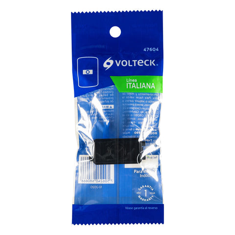 Módulo (tapón) ciego, línea Italiana, color negro, Volteck | TA-IN | 47604