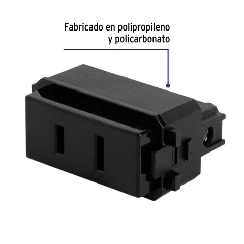 Contacto sencillo, 2polos, sin tierra, línea Italiana,negro | CO-IN | 47606