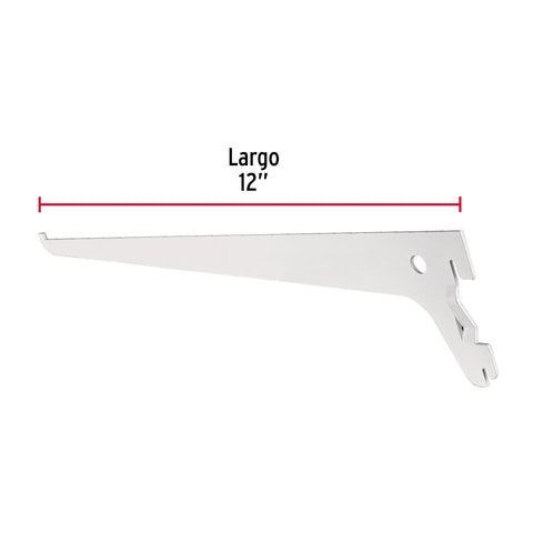 Ménsula plana blanca para cremallera sencilla, 30cm, FIERO | SOMO-12MS | 47709