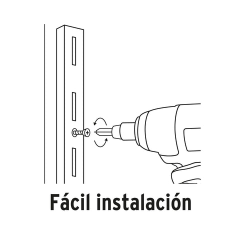 Cremallera sencilla blanca para ménsulas planas, 1.5m, FIERO | SOMO-15CS | 47711