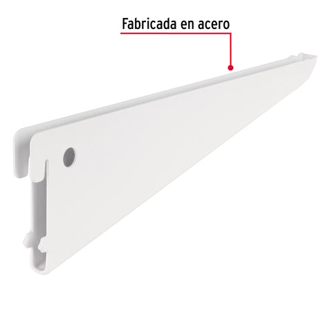 Ménsula plana blanca para cremallera doble, 22cm, FIERO | SOMO-8MD | 47713