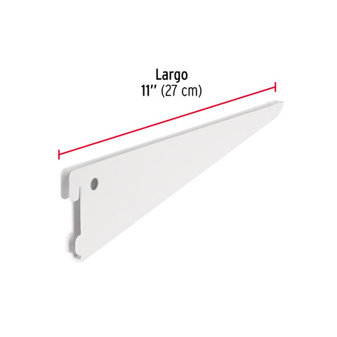 Ménsula plana blanca para cremallera doble, 27cm, FIERO | SOMO-10MD | 47714