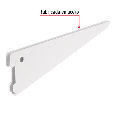 Ménsula plana blanca para cremallera doble, 27cm, FIERO | SOMO-10MD | 47714