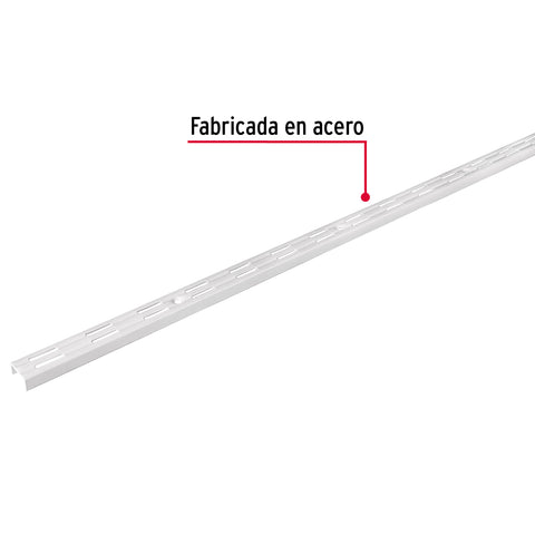 Cremallera doble blanca para ménsulas planas, 1.5m, FIERO | SOMO-15CD | 47718