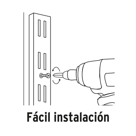 Cremallera doble blanca para ménsulas planas, 1.5m, FIERO | SOMO-15CD | 47718