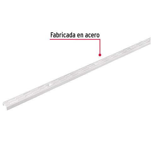 Cremallera doble blanca para ménsulas planas, 2m, FIERO | SOMO-20CD | 47719
