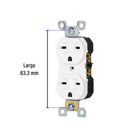 Contacto dúplex, cara de chino, Standard, blanco, Volteck | CODO-CHSB | 47722