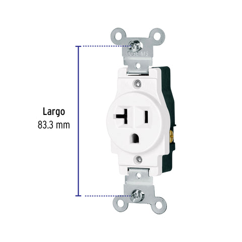 Contacto sencillo, 2 polos 3 hilos, 20 A, Standard, blanco | COSE-MSB | 47730