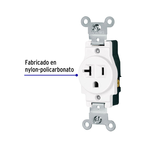 Contacto sencillo, 2 polos 3 hilos, 20 A, Standard, blanco | COSE-MSB | 47730