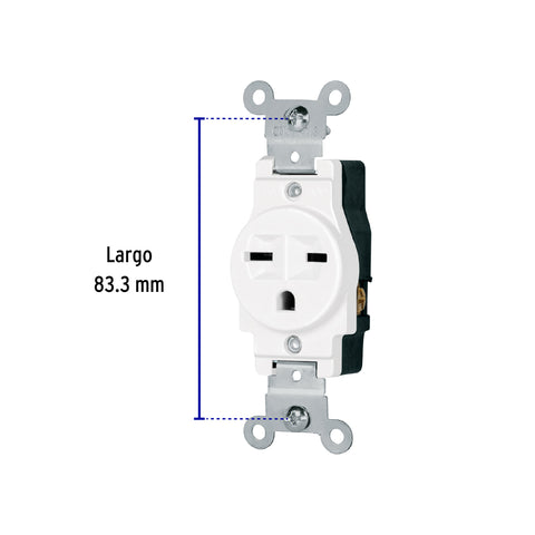 Contacto sencillo, cara de chino, Standard, blanco, Volteck | COSE-CHSB | 47732