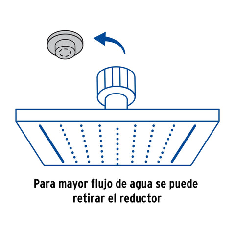 Regadera cuadrada 8', acero inox, con brazo, cromo, TÚBIG | R-415 | 47738