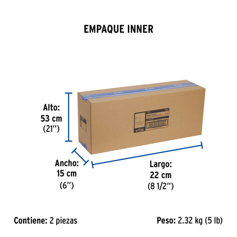 Regadera cuadrada 8', acero inox, con brazo, cromo, TÚBIG | R-415 | 47738