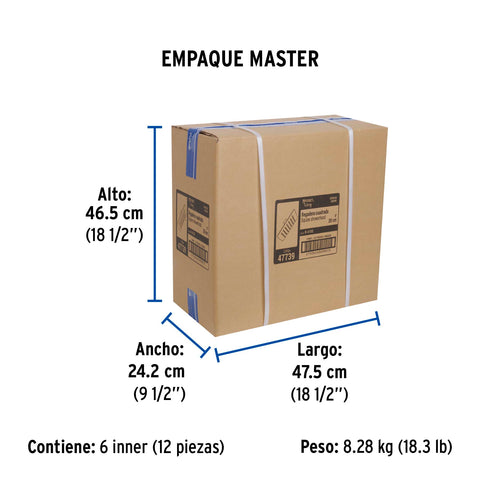 Regadera cuadrada 8', acero inox, sin brazo, cromo, TÚBIG | R-415S | 47739