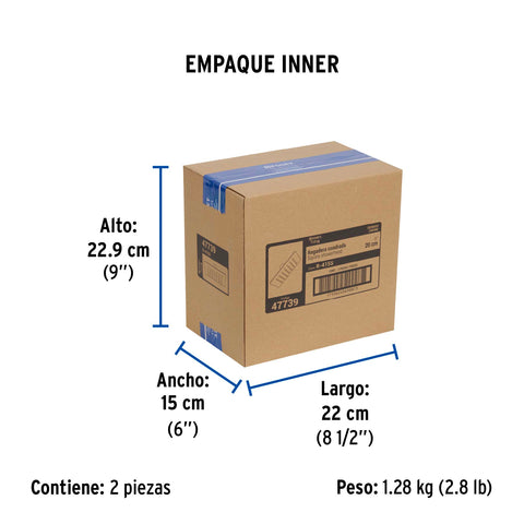 Regadera cuadrada 8', acero inox, sin brazo, cromo, TÚBIG | R-415S | 47739