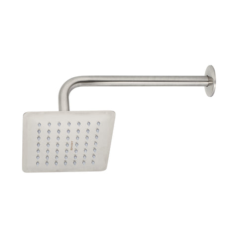 Regadera cuadrada 6', acero inox, con brazo, satín, TÚBIG | R-414N | 47742