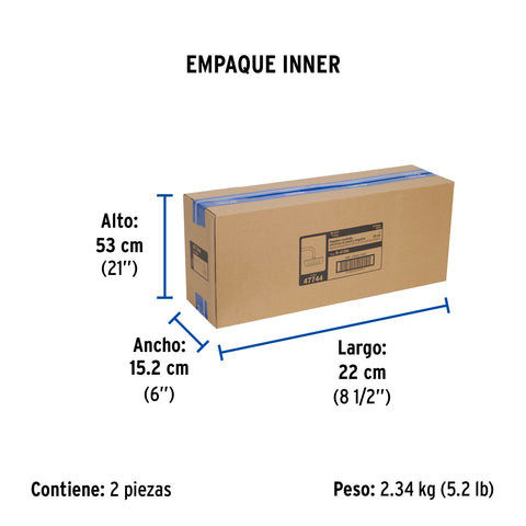 Regadera cuadrada 8', acero inox, con brazo, satín, TÚBIG | R-415N | 47744
