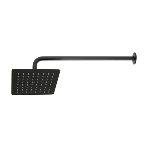 Regadera cuadrada 8', acero inox, con brazo, negro, TÚBIG | R-415M | 47750