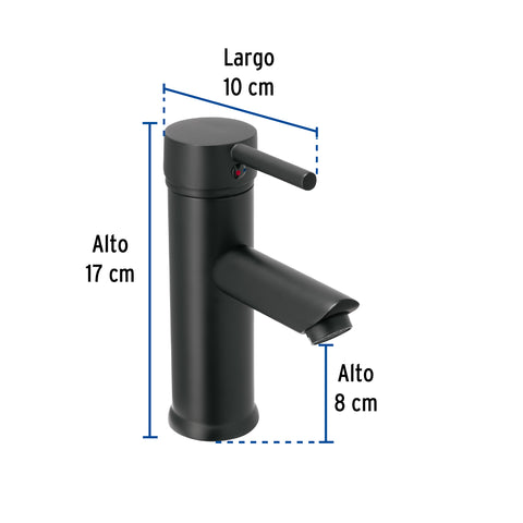 Monomando corto negro para lavabo, FOSET TÚBIG | TBM-46M | 47792