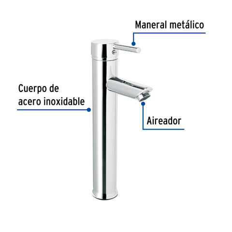 Monomando alto cromo para lavabo, FOSET TÚBIG | TBM-47 | 47793