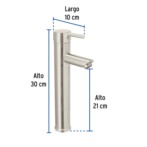 Monomando alto satín para lavabo, FOSET TÚBIG | TBM-47N | 47794