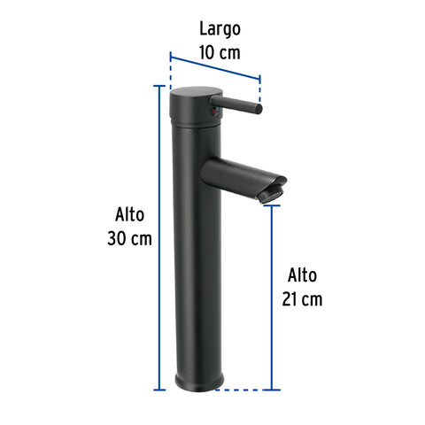 Monomando alto negro para lavabo, FOSET TÚBIG | TBM-47M | 47795