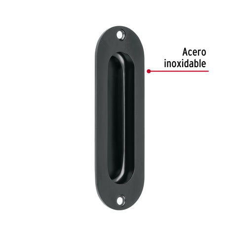 Jaladera de embutir ovalada acabado negro, HERMEX | JALE-62 | 47800