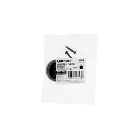 Jaladera de embutir circular No. 2 acabado negro | JALED-62 | 47801